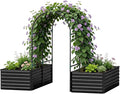 Raised Garden Bed with Arch Trellis for Climbing PlantsGalvanized Raised Garden BedPlanter Boxes Outdoor for Vegetables Flowers Herb269 Gallon Capacity Black