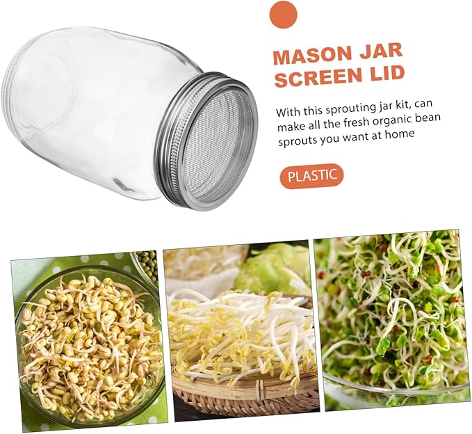 1Set Sprouting Kit with Blackout Sleeves Indoor Sprouting Jar Microgreens Includes Wide Mouth Mason Jars Mesh Lids and Blackout Sleeves for Optimal Growth