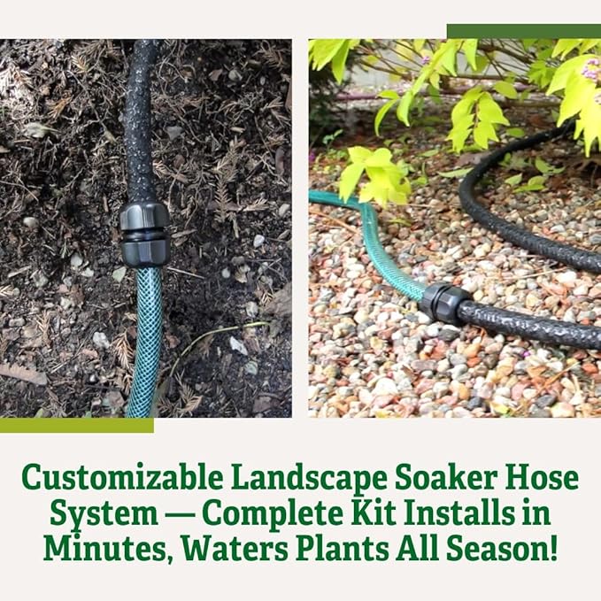 Gardener's Supply Company Landscape Watering Snip-n-Drip Soaker System | Outdoor Watering Sprinklers for Yard Garden Soaker System | Self Watering Planters Drip Sprinkler Set
