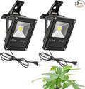 Set of Two 10W Spot Lamp Clamp Mount Full Spectrum Plant Growing Light 5.9 Ft Plug in Cord Timer Switch for Indoor Plants Promote Plant Growth