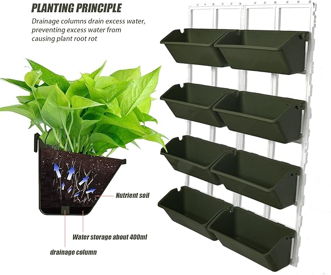 LYNICESHOP Vertical Garden Planter Box 4-Tier Space-Saving Vertical Planters Outdoor Raised Garden Bed Indoor Outdoor Freestanding Planter for Vegetables Herbs &amp Flowers (Dark Green)