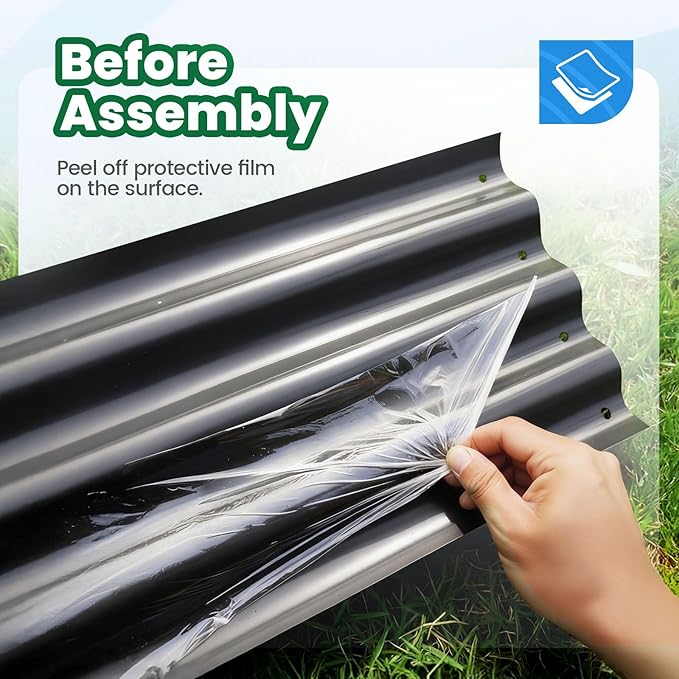 Quictent Galvanized Raised Garden Bed Kit with Self Watering System and Mesh Cover Large Oval Metal Outdoor Planter Garden Boxes for Vegetables Herbs Flowers 6x3x1Ft