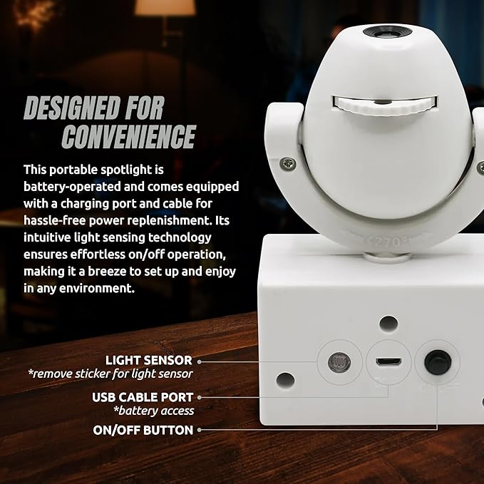 Sporticulture NCAA American Football Ohio State Buckeyes - Adjustable Led Mini Spotlight Projector with 6 Team Logo Designs - Portable &amp Rechargeable Spotlight - Battery-Operated - 4.375” x 3.125”