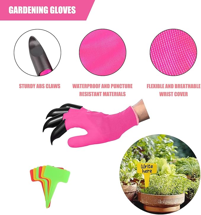 Monika 20-Piece Gardening Tool Set for Women Heavy Duty Rust-Proof Stainless Steel with Pink Floral Carry Bag Includes Trowel Transplanter Cultivator Pruner Ideal Gift for Garden Lovers