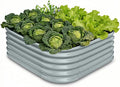 4x4x1.5 ft Galvanized Raised Garden Bed 18 Tall Metal Raised Planters for Outdoor Plants Vegetables Herbs Above Ground Raised Garden Bed Kit for Small Space Gardening -Brooklyn Grey