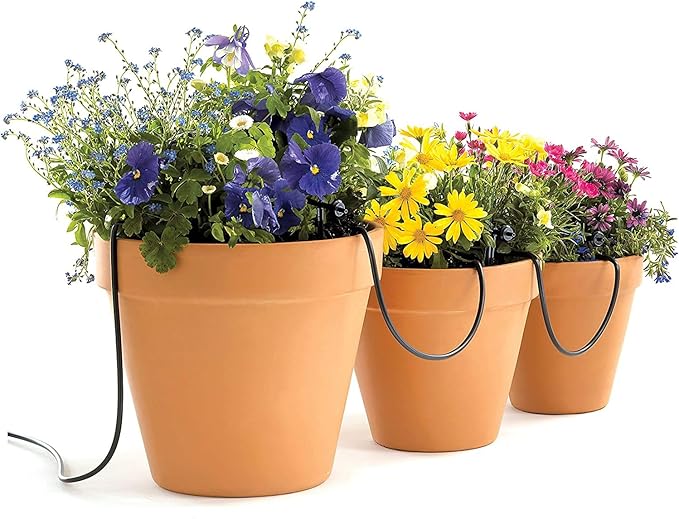 Raindrip R560DP Drip Watering System Automatic Drip Irrigation System with Timer for Containers and Hanging Baskets Waters up to 20 Plants Includes 20 Drippers Black