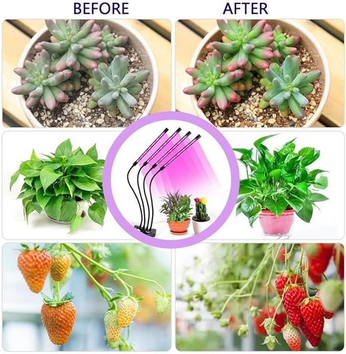 Grow Lights for Indoor Plants Five Head LED Grow Light with Full Spectrum Red White Spectrum for Indoor Plant Growing Lamp Adjustable Gooseneck Suitable for Plant (Five-Head Plant Light)