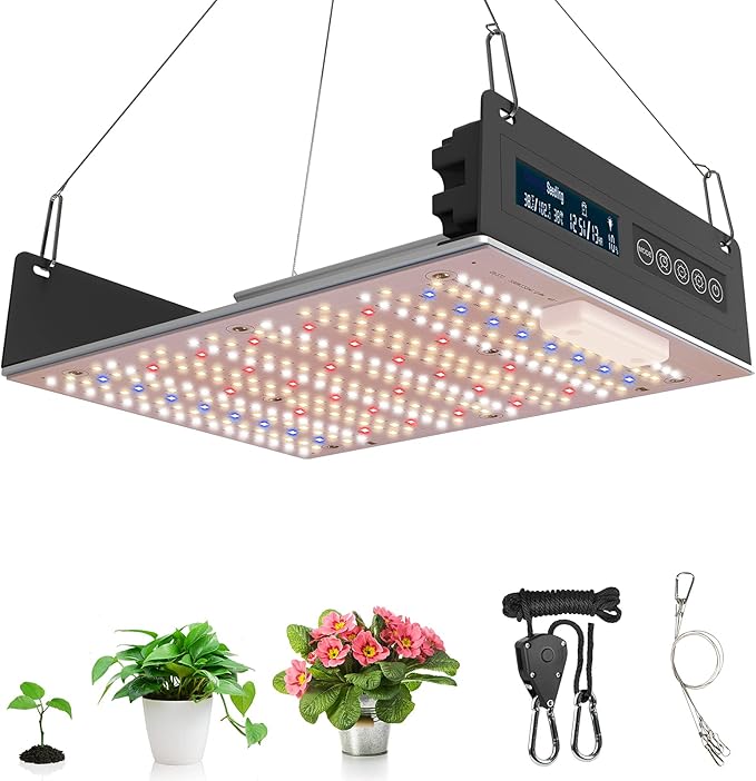 CT CAPETRONIX Led Grow Light Smart Touch Plant Light for Indoor Plants Full Spectrum 100w=250w 288 LEDs 3x3ft Hydroponic Growing Lamps - Three Dimmable Modes for Seed Starting Bloom &amp Veg
