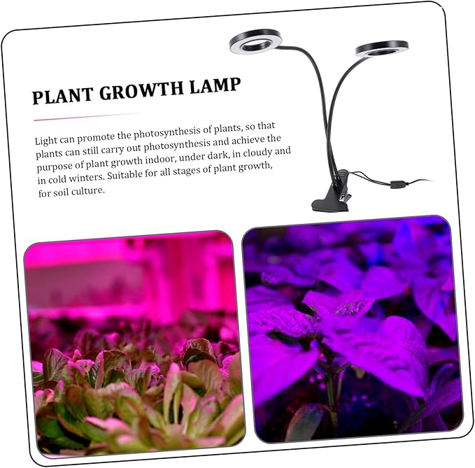 Convenient Double Headed LED Plant Growth Light Indoor Growing Lamp with USB Power Design for Plant Growth for Home and Office Use
