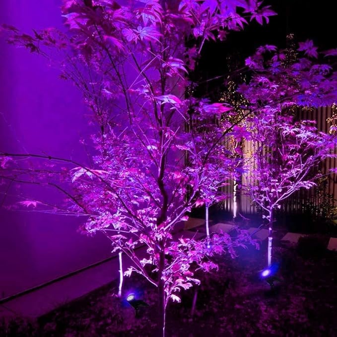Solar Landscape Lights 4 LED Solar Spotlights 2 in 1 Security Light Solar Lights Outdoor Waterproof for TreePatioYard (Purple)
