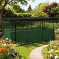 Heavy-Duty Galvanized Steel Raised Garden Bed with Integrated Crop Cage and Adjustable Shade Cloth for Outdoor Vegetable and Flower Growing (Green + HDPE + Steel)