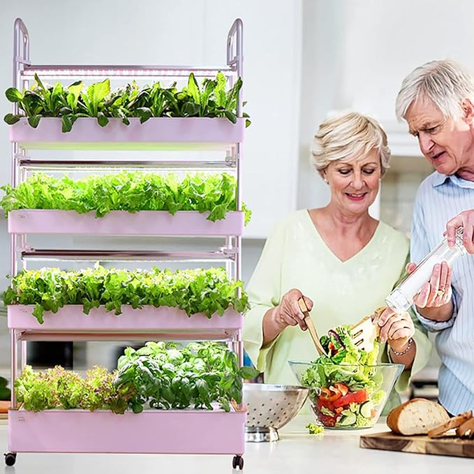 Hydroponics Growing System with Automated LED Grow Lights Indoor Garden Tower Vertical Farming Soilless Multilayer Smart Growing Equipment120holes