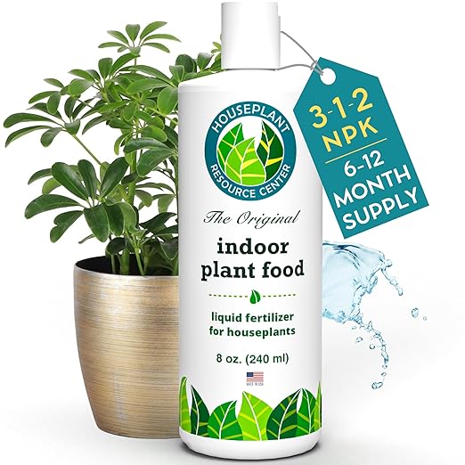 Indoor Plant Food by Houseplant Resource Center - Organic Liquid Fertilizer for Pothos Peace Lily Monstera Cactus and More - 8 oz