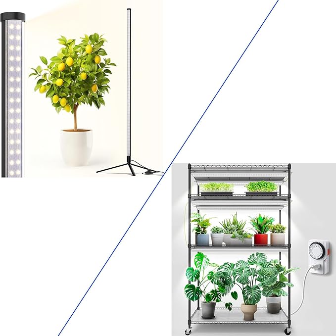 Barrina Vertical Grow Light T10 42W 5000K and CX5 Plant Stand with Grow Lights