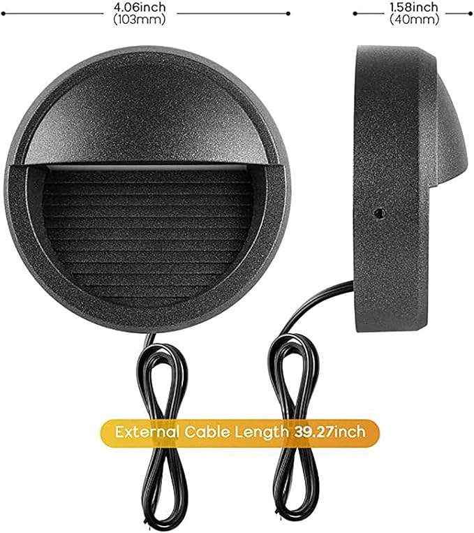8 Pack Led Landscape Lights - Recessed Spotlight 4W Warm White Light 3000K Step Stair Lights Ip67 Waterproof Round Wall Lamp with 1M Wire for Tree Garden Yard PathwayDc 1224v-4W