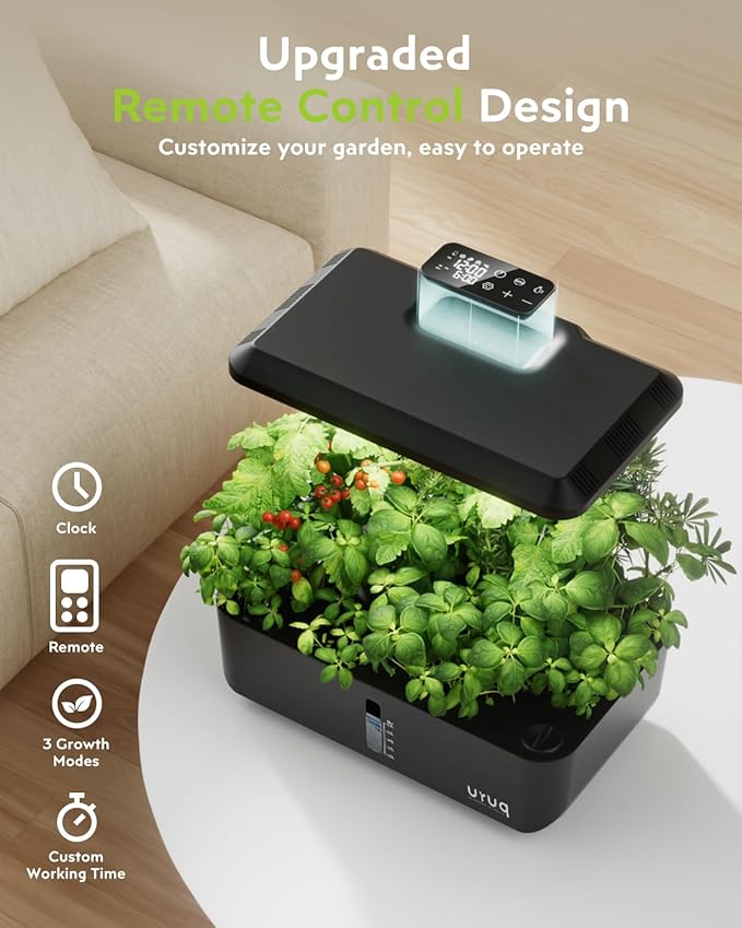 12 Pods Hydroponics Growing System Remote Control Black &amp 140pcs Hydroponic Pods Supplies