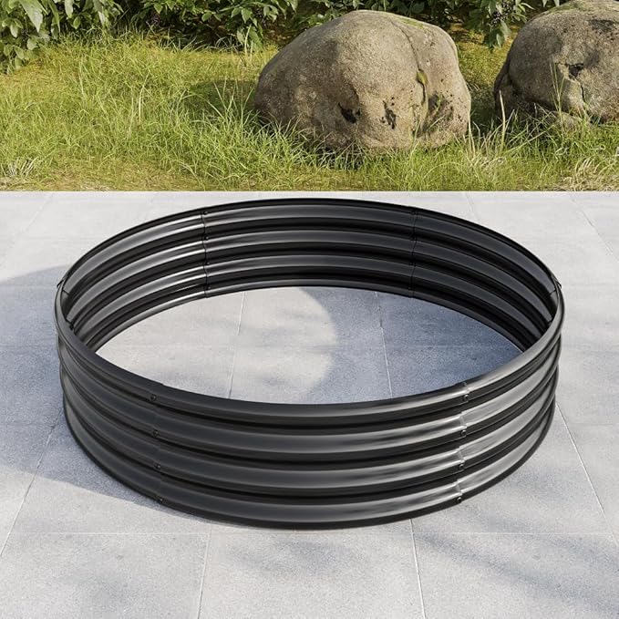 Heavy-Duty Galvanized Steel Raised Garden Bed for Vegetables Flowers Herbs and Fruits – Rust-Resistant Outdoor Planter Box (2PCS Black with 47.24x11.4 inches)
