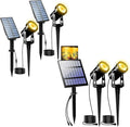 T-SUNUS Solar Landscape Spotlights Warm White IP65 Waterproof Spot Lights 9.8ft Cable Outdoor 3000K Separated Panel for Yard Garden Driveway Porch Walkway Pool Patio