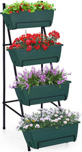 OYEAL Raised Garden Bed 4 Tier Vertical Garden Planters Indoor Outdoor Raised Planter Box with Legs Elevated Herb Garden Planter for Flowers Vegetables Plants Green 16.8 * 18.3 * 41.5 Inches