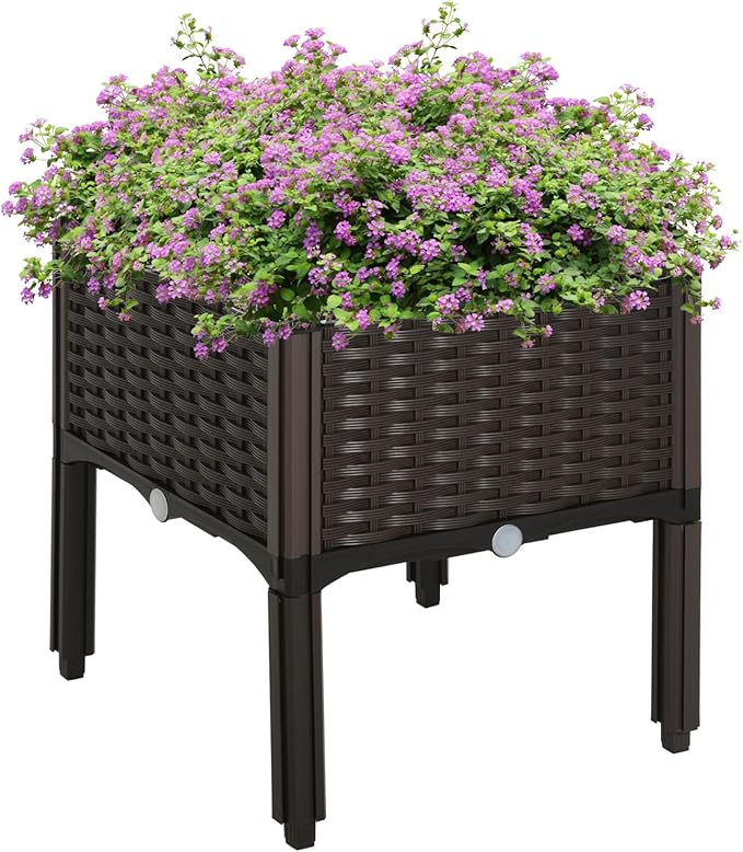 Raised Garden Bed with Legs Self-Watering Planter Box Perfect for Flowers Herbs and Vegetables