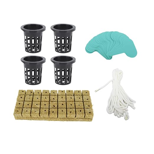 SUNGOOYUE Rockwool Cubes with Net Pots 72 Set Hydroponics Kit 1 Inch Basalt Fiber Grow Cubes and 2 Inch Slotted Mesh Cups for Home Soilless Gardening