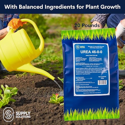 Supply Solutions Urea 46-0-0 Nitrogen Fertilizer to Stimulate Lush Growth and Deep Green Color - Plant Food Plant Fertilizer for Plants Lawn Garden - Bloom Booster for Flowers Fruits (20 Pounds)