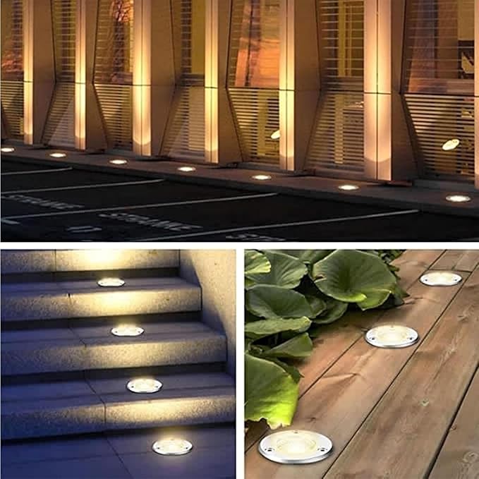 Ground LED Landscape Lamp - Outdoor Buried Lights IP67 IP67 Waterproof Embedded Landscape Garden Underground Light Outdoor LED Ground Spotlight for Driveway Deck Stai S
