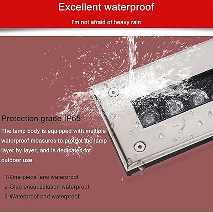 Outdoor Recessed LED Spot Light - 85-245V Buried Yard Lamp Ground LED Lighting Spotlight IP65 Waterproof Rectangular Linear Underground Light For Garden Lawn Garage(Warm White85-245V(24W))