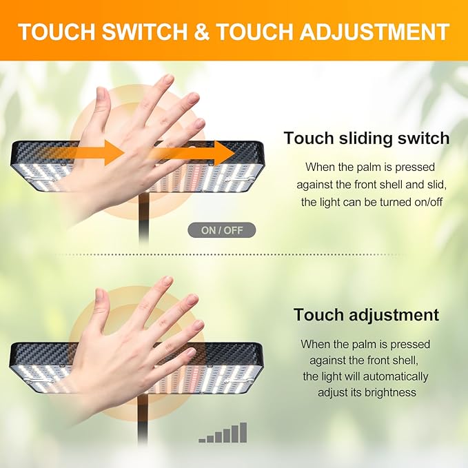 FECiDA Smart Control Desk Grow Light Tabletop Grow Lights for Indoor Plants Seed Starting Bonsai 4/8/12/16/20H Timer 25 Watt Power Draw Bright Enough Like A Small Sun 16-24 Height Adjustable