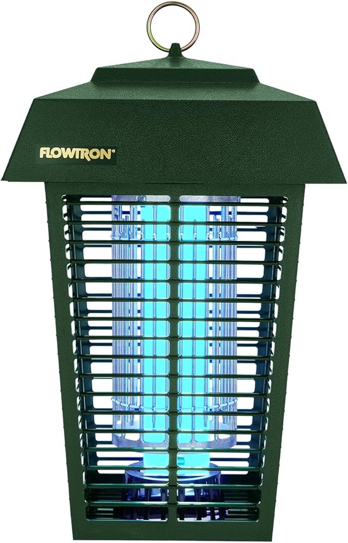 Flowtron Bug Zapper 1 Acre of Outdoor Coverage with Powerful 40W Bulb &amp 5600V Instant Killing Grid Electric Insect Fly &amp Mosquito Zapper Made in The USA - Green Color