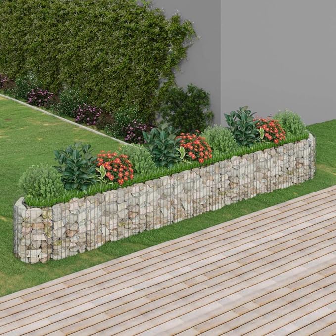 YAFF Gabion Raised Bed Galvanized Iron 157.5x19.7x19.7