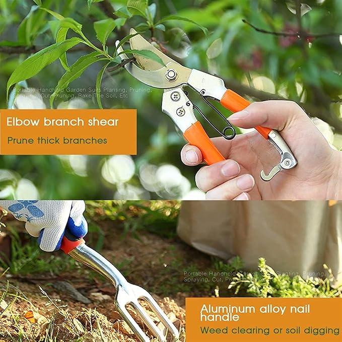 12 Piece Garden Tools Set Stainless Steel Gardening Hand Tools with Handheld Box Gifts for Gardeners Perfect for Planting Weeding Pruning
