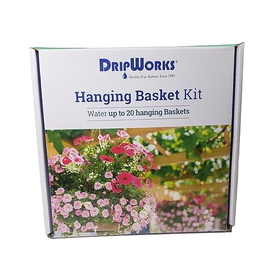 Dripworks Hanging Basket Drip Irrigation Kit | Waters Upto 20 Hanging Baskets | Agricultural Grade Components