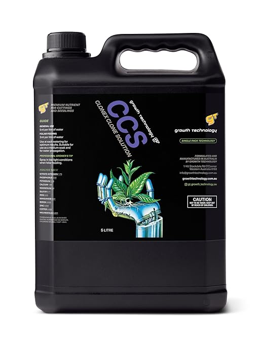 Growth Technology GT CCS Clonex Clone Cutting Solution – Liquid Rooting Hormone &amp Nutrient for Plant Propagation Seedlings and Reduced Transplant Shock – Hydroponic &amp Garden Use – 5 litres