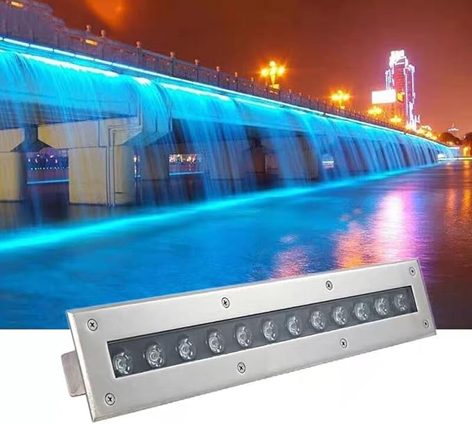 Underground Light LED - Rectangular Linear Lighting Tool /24V Outdoor Recessed LED Light Source Pavement Landscape Stair Beam IP67 Waterproof Corridor Aisle Yellow 24w