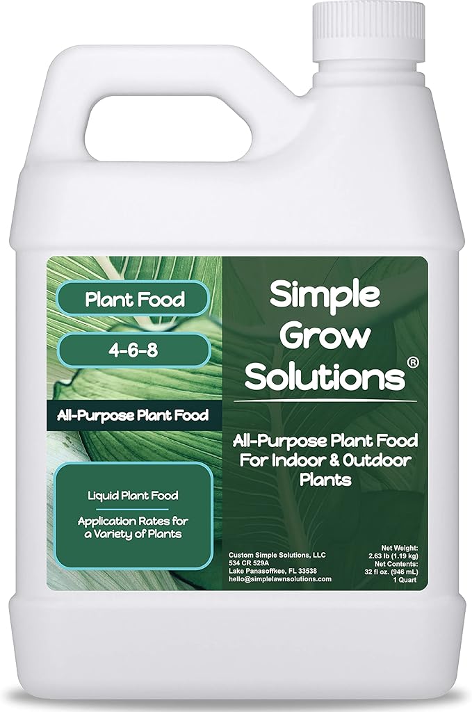 Liquid Plant Food All Purpose- House Plant Fertilizer- Liquid Fertilizer for Indoor Plants &amp Vegetable Garden- Concentrated Plant Nutrients - Green Growth - Simple Grow Solutions- 32 Ounce