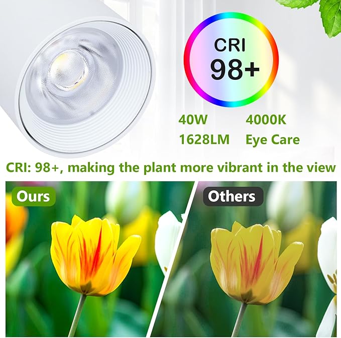 HMVPL 40W Grow Lights Stand for Indoor Plants Full Spectrum Standing Plant Light for Indoor Growing with COB Plant Light Bulb 4/8/12H Timer Tall Growth Floor Lamp for Large Plant (6 Level Height)