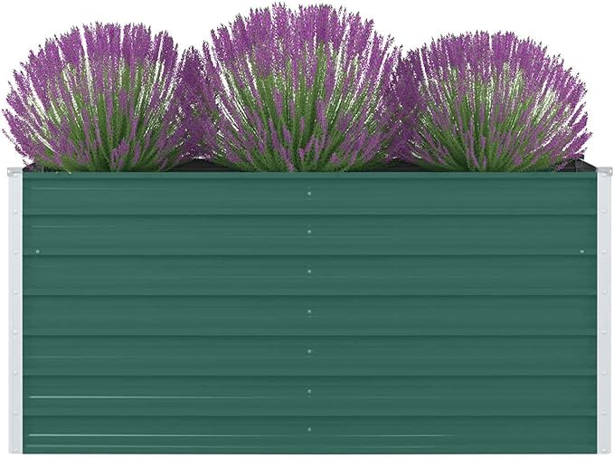 Raised Beds Patio Raised Planter Box for Vegetables Outdoor Garden Backyard Flowers Fruits 63x31.5x30.3 Galvanized Steel Green