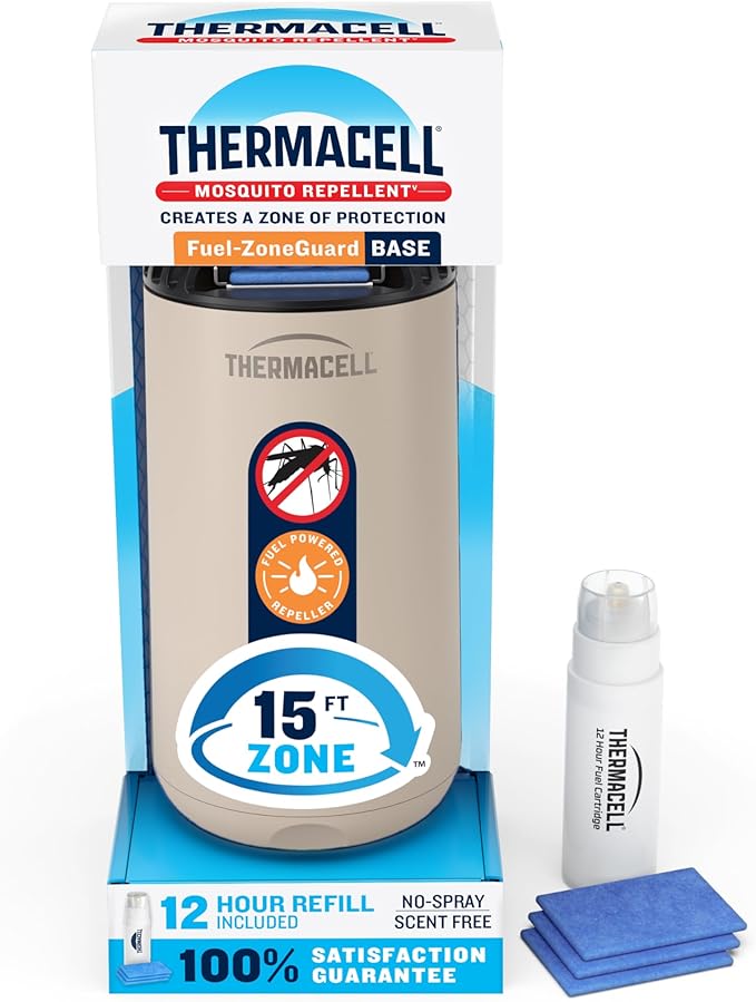 Thermacell Mosquito Repeller Patio Shield Includes 12-Hour Refill Highly Effective Mosquito Repellent for Patio Bug Spray Alternative Scent Free No Candles or Flames
