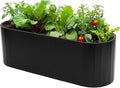 4-in-1 Modular Raised Garden Bed 24 Tall Magnesium-Aluminum-Zinc Coated Garden Bed Kit Large Black Metal Planter Box for Vegetables Fruits Flowers Herbs
