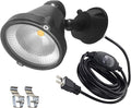 Kiven Plug in LED Indoor/Outdoor Waterproof Spotlight with 9.84 FT Plug-in Cord 20 Watts Plug in Accent Light with Vinly Siding Hooks for Plants Porch GardenVinly Siding(Warm White)
