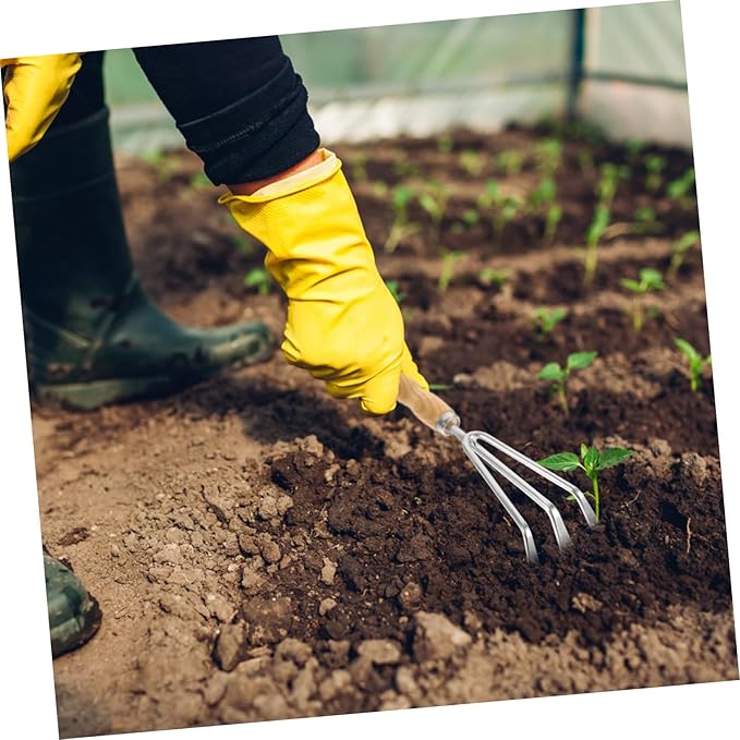4sets Garden Tools for Small Plants Portable Rake and Trowel Kit for Soil Cultivating Weeding and Transplanting Hand Tools for Home and Outdoor Use