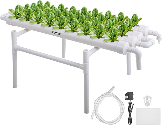 Hydroponic Growing Pipe Kit 36/54/72/90/108 Holes Sites 1 Layers to 4 Layers Planting Sites Grow Box Water Culture System (Color : 2F 6Pipes 54 Sites) (1f 4pipe 36site)