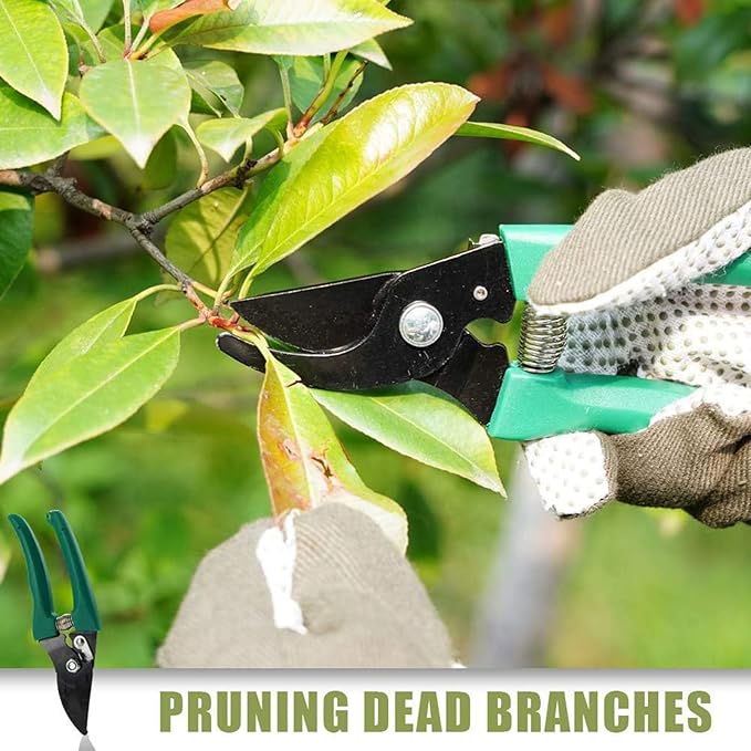 Garden Tool Set 8 Pcs Stainless Steel Heavy Duty Metal Gardener Gardening Hand Tool Set with Belt Bag Includes 8 Small Pockets Outdoor Heavy Duty Gardening Work Set with Ergonomic Handle