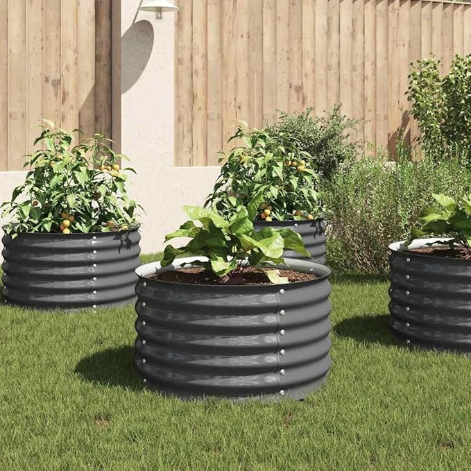Raised Garden Bed 31.5x31.5x17.3 Galvanized Steel Gray Outdoor Planter for Vegetable Flower Raised Elevated Planter Box Large Garden Planters for Outdoor Use
