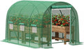 10×7×7 FT Greenhouses for Outdoors Heavy Duty Large Walk in Green Houses for Outside with 6 Ventilated Mesh Windows &amp Roll-up Door &amp Reinforced Frame