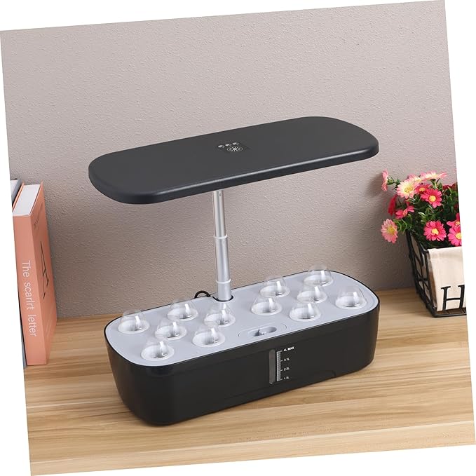 HEMOTON 1Set Indoor Hydroponic Gardening System Kit with LED Grow Light Space Saving Design for Easy Plant Germination Complete Indoor Plant Growing for Spaces