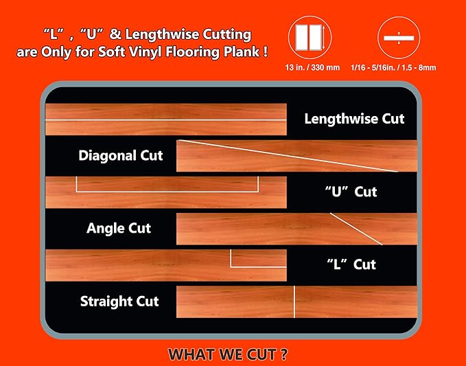 13 INCH 360° VINYL Floor Cutter for VCT LVT PVC Rubber Floor and VINYL Plank