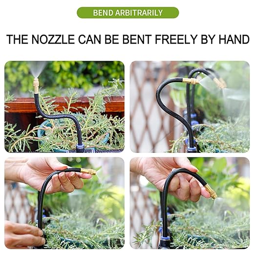 Drip Irrigation Kit Automatic Watering System for Potted Plants 360 Degree Adjustable Copper Micro Sprinklers Quick Connect Tubing Fittings for Garden Lawn Patio Balcony(Timer Ⅱ)