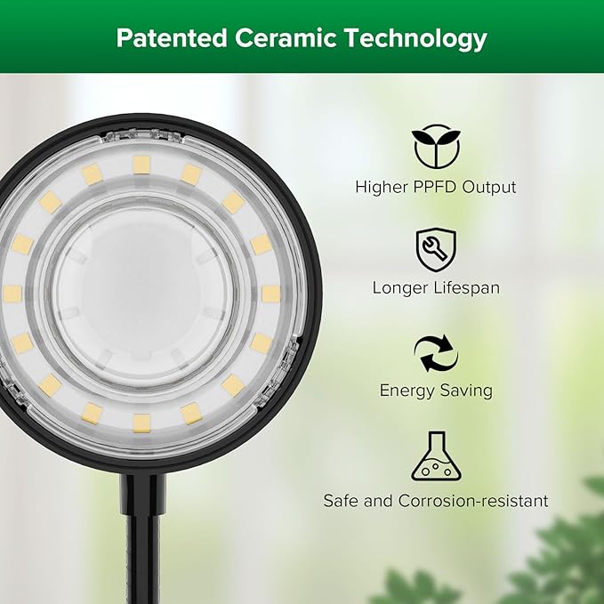 SANSI Grow Lights for Indoor Plants Dimmable 30W Plant Lights for Indoor Growing 3 Head 35-65 Adjustable Tripod Stand Plant Grow Light Indoor Auto On/Off Timer Led Grow Lights for Indoor Plants